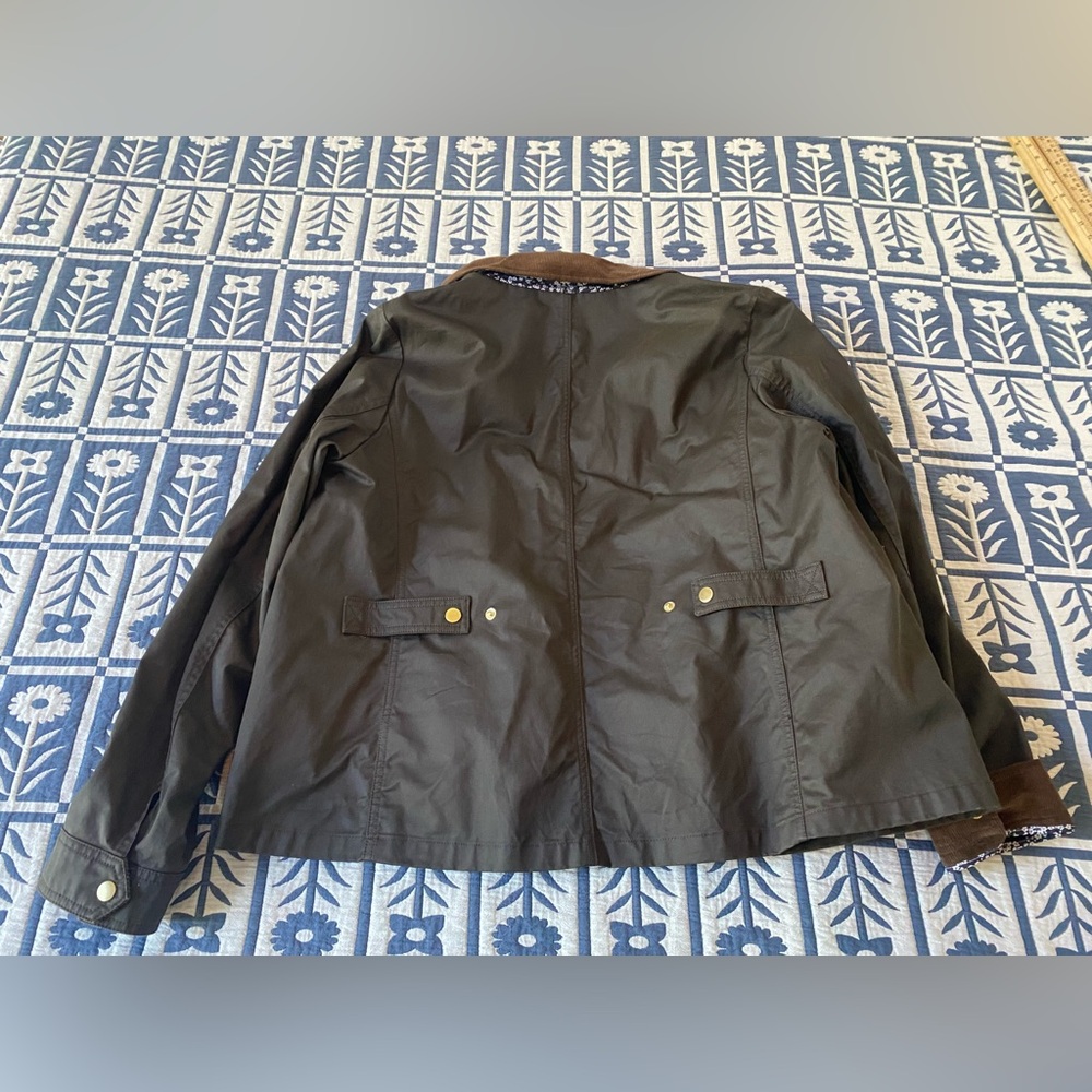 J. Crew Utility/Chore Jacket with Flower Accents, Size LT - Picture 2 of 9